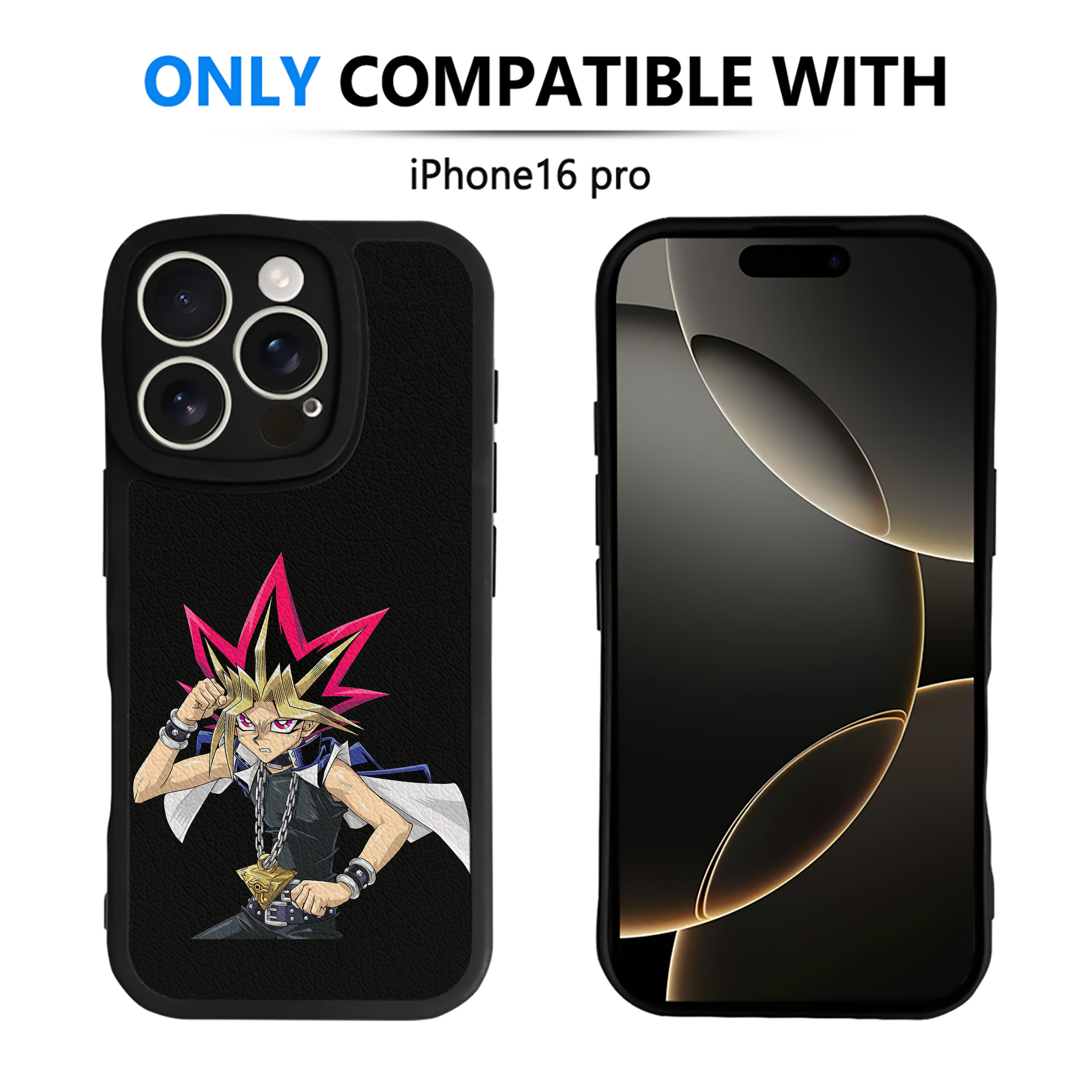 （画像用） 遊☆戯☆王 Yu-Gi-Oh! 【iPhone 16シリーズ対応】シリコンスマホケース（レザー調） 材質：シリコン